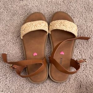 Girls Brown and Tan Steve Madden Sandals